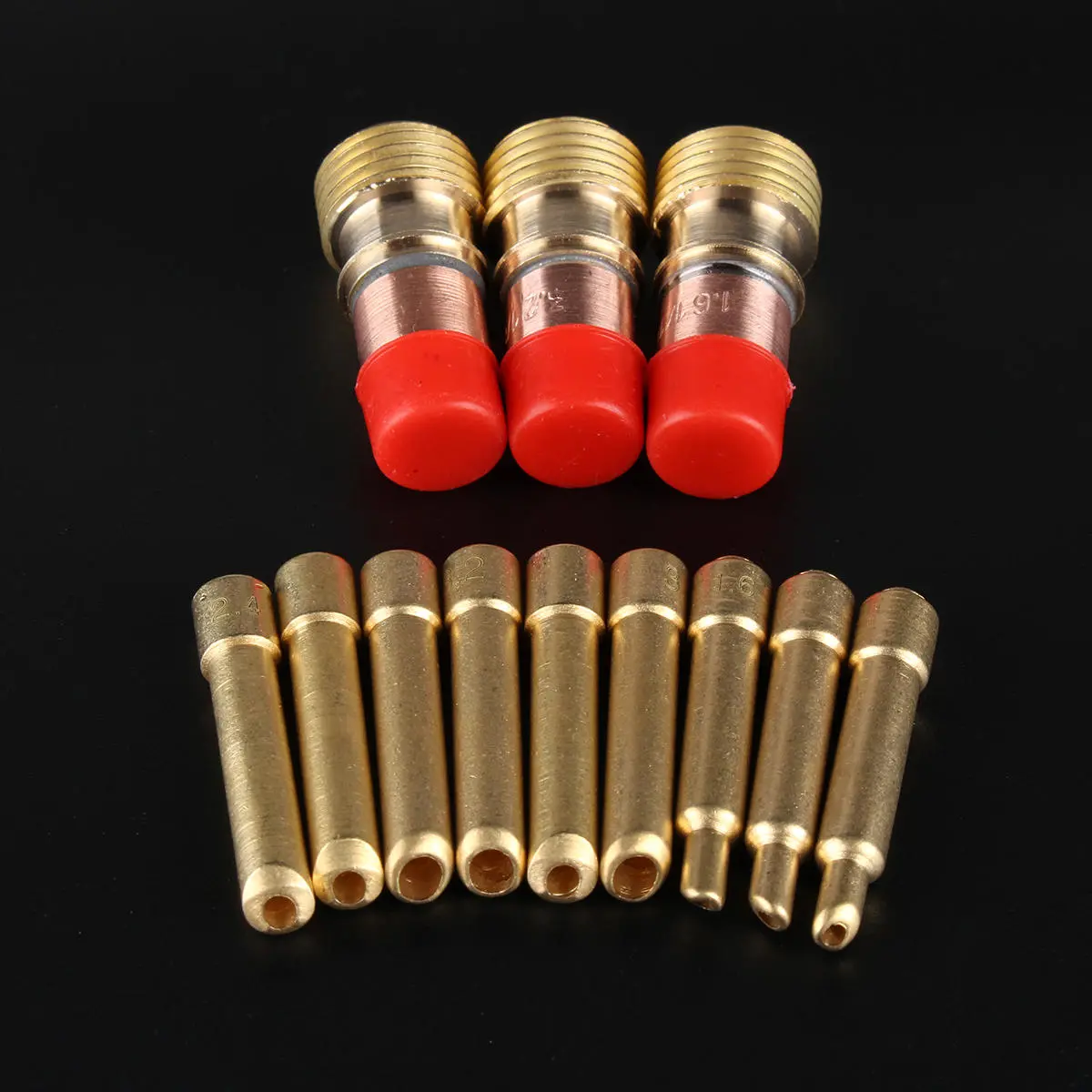 38Pcs TIG Welding Stubby Torch Kit - WP-17/18/26 Ring Slot Joint Clamp & Glass Cup - Image 4
