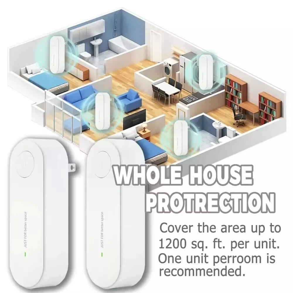 Ultrasonic Pest Repellent 3-in-1 | 360° Coverage 1800 ft² | Safe for Pets & Kids - Image 2