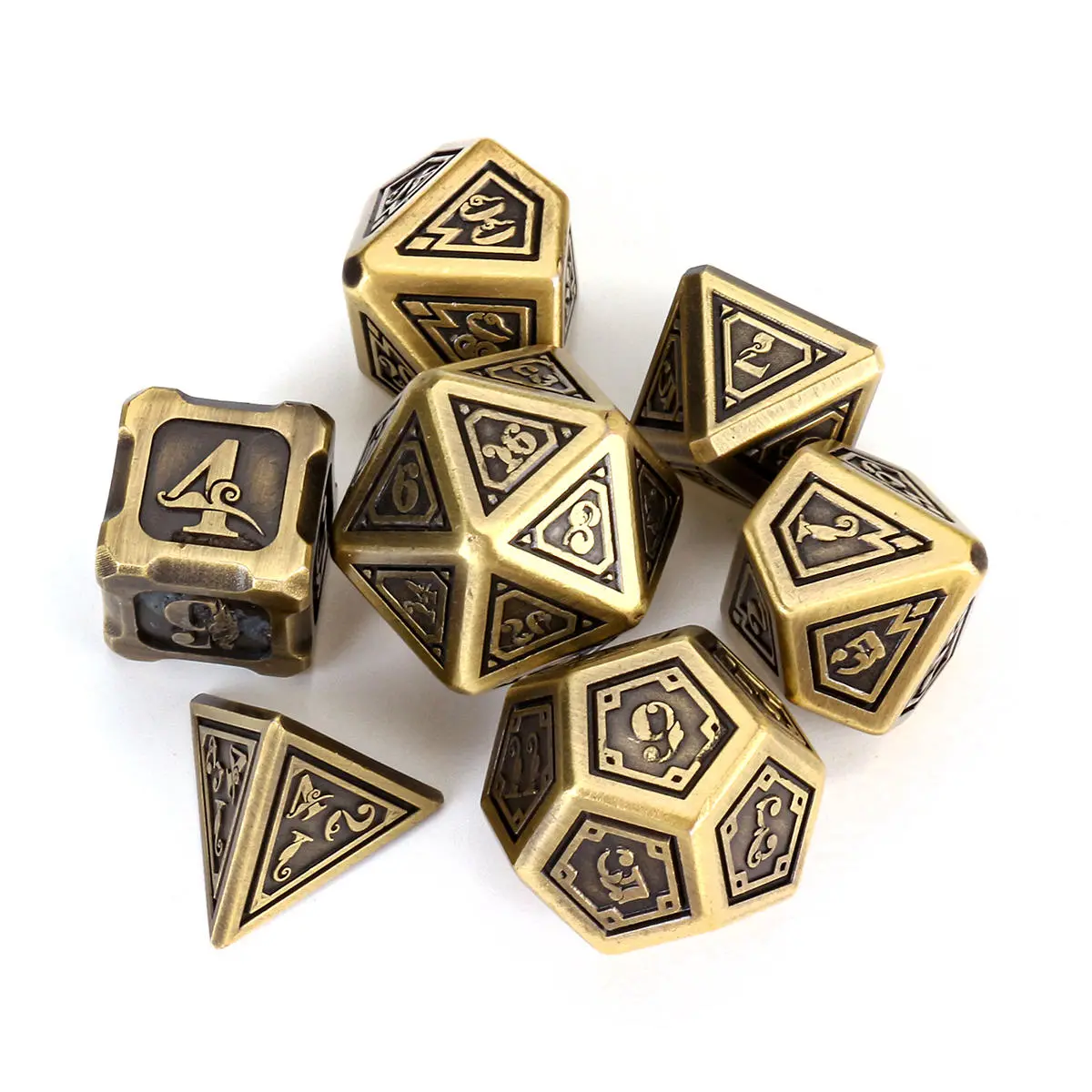 7pcs Zinc Alloy DND Dice Set - Embossed Heavy Metal Polyhedral RPG MTG Game - Image 2