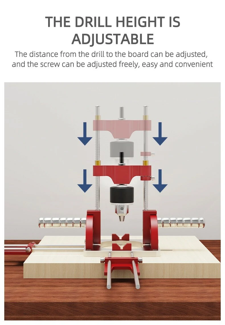 ENJOYWOOD Upgraded Multi-Angle Drill Guide | Adjustable Hole Punch Locator with Handles & Blocks - Image 4