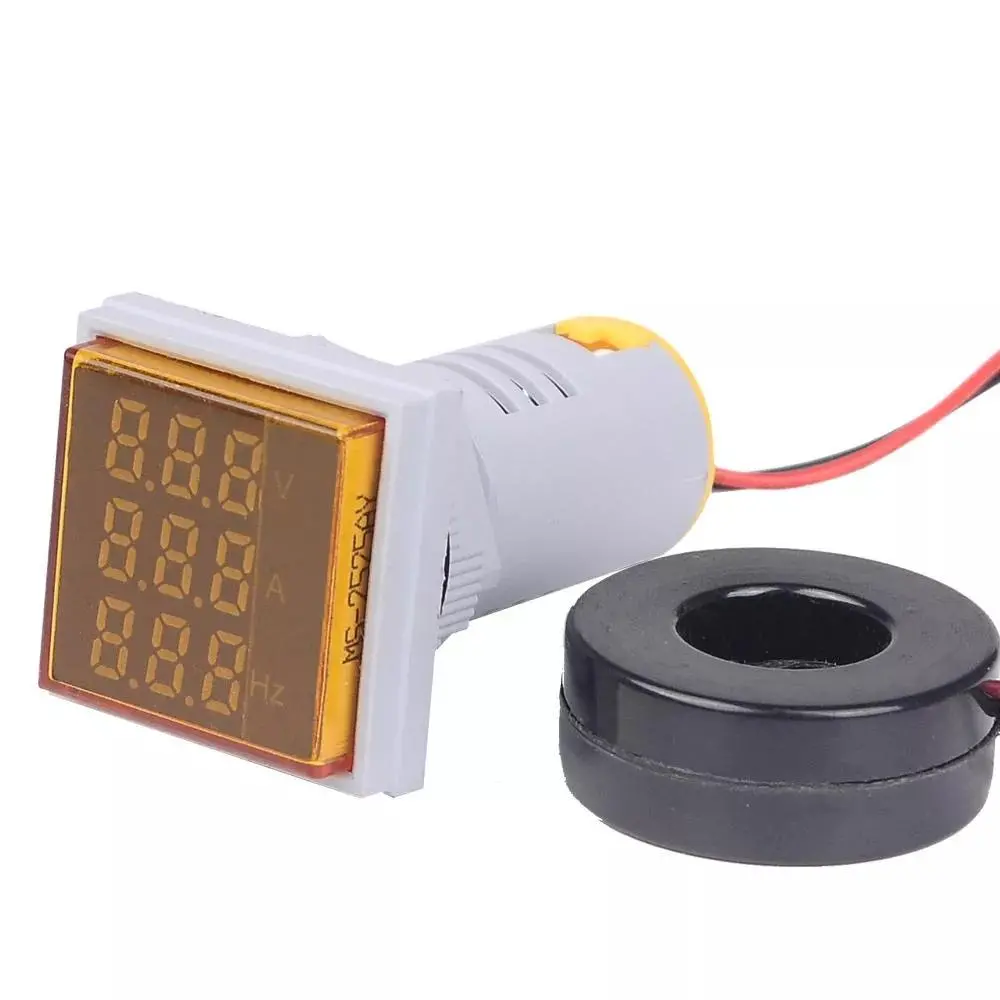4Pcs 22mm Digital LED Volt Amp HZ Meter - 50-380V 100A 99Hz AC Tester - Image 2