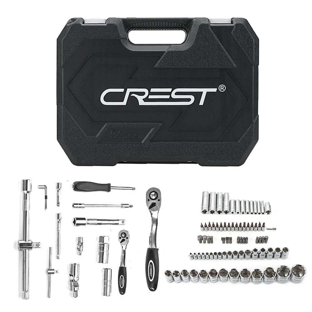 CREST 94-Piece Professional Car Repair Tool Set with Socket Wrench & Toolbox - Image 3
