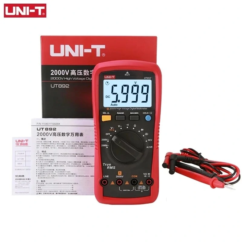 UNI-T UT892 True RMS Digital Multimeter | 2000V AC DC Voltmeter & Capacitor Tester - Image 5