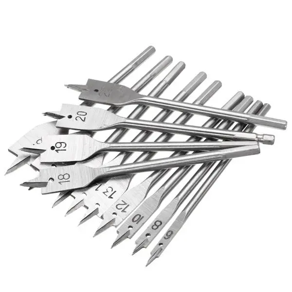 13pcs 6-25mm Wood Spade Drill Bits | 1/4 Inch Hex Shank with Extension Rod - Image 4