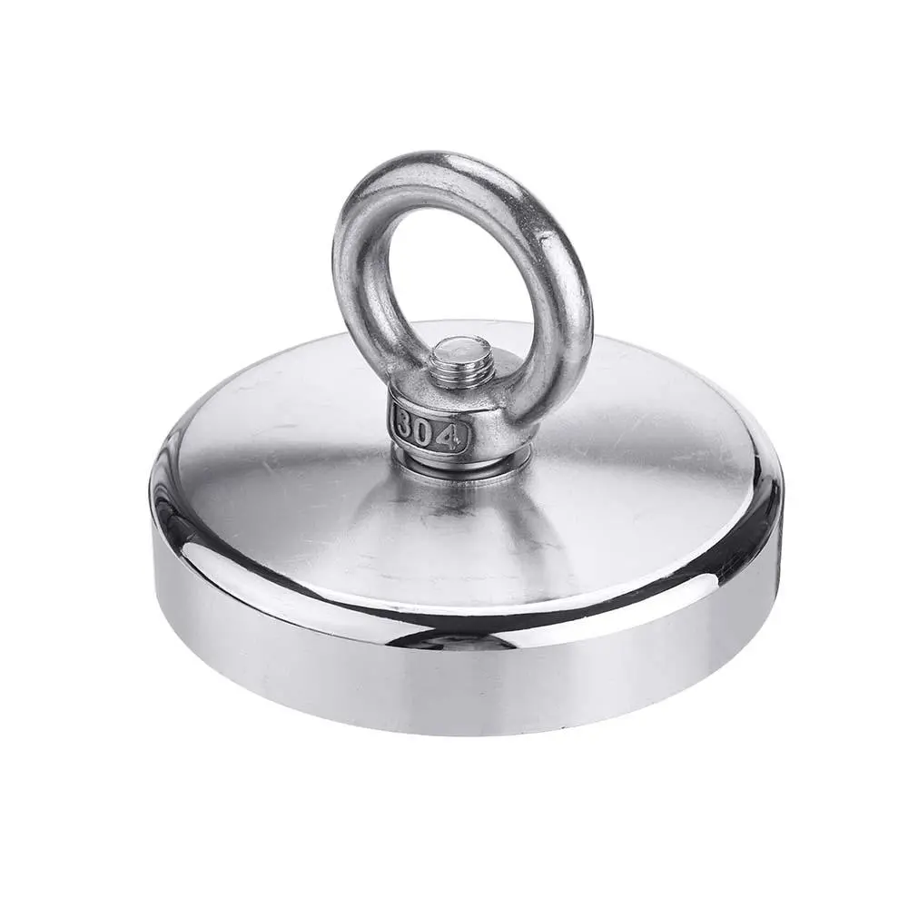 D90mm 400Kg Neodymium Recovery Magnet - Strong Hook with Diving Rope for Metal Detecting - Image 2