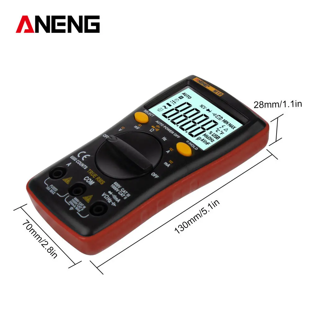 ANENG M10 Digital Multimeter - 6000 Counts AC/DC Voltmeter Ammeter Ohm Tester - Image 5