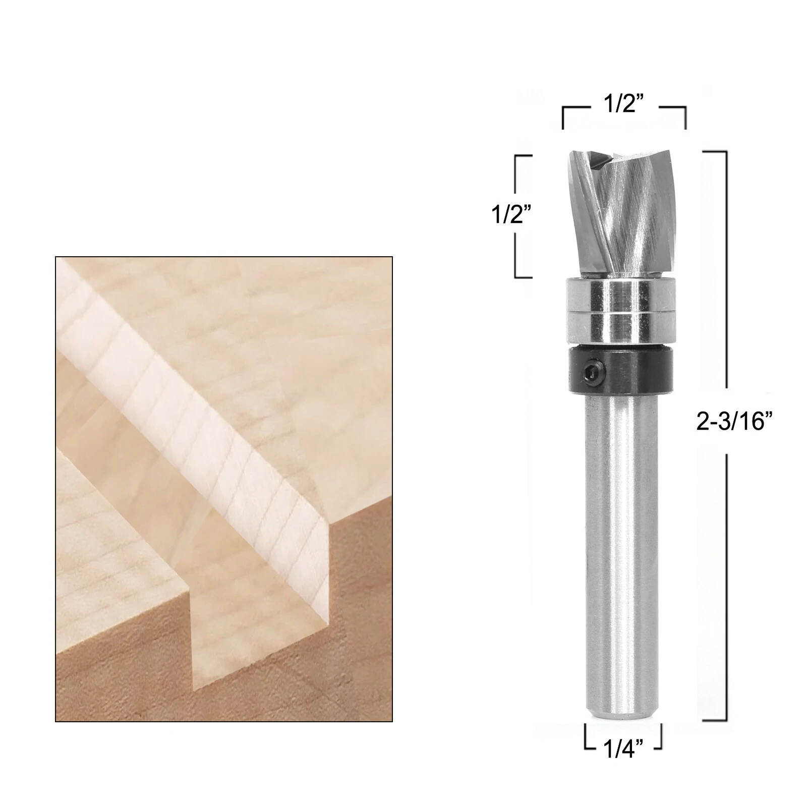 Whiteside Router Bits 1/4-Inch Shank Flush Trim Bit | 8mm Carbide | CNC Solid Wood Trimming - Image 3