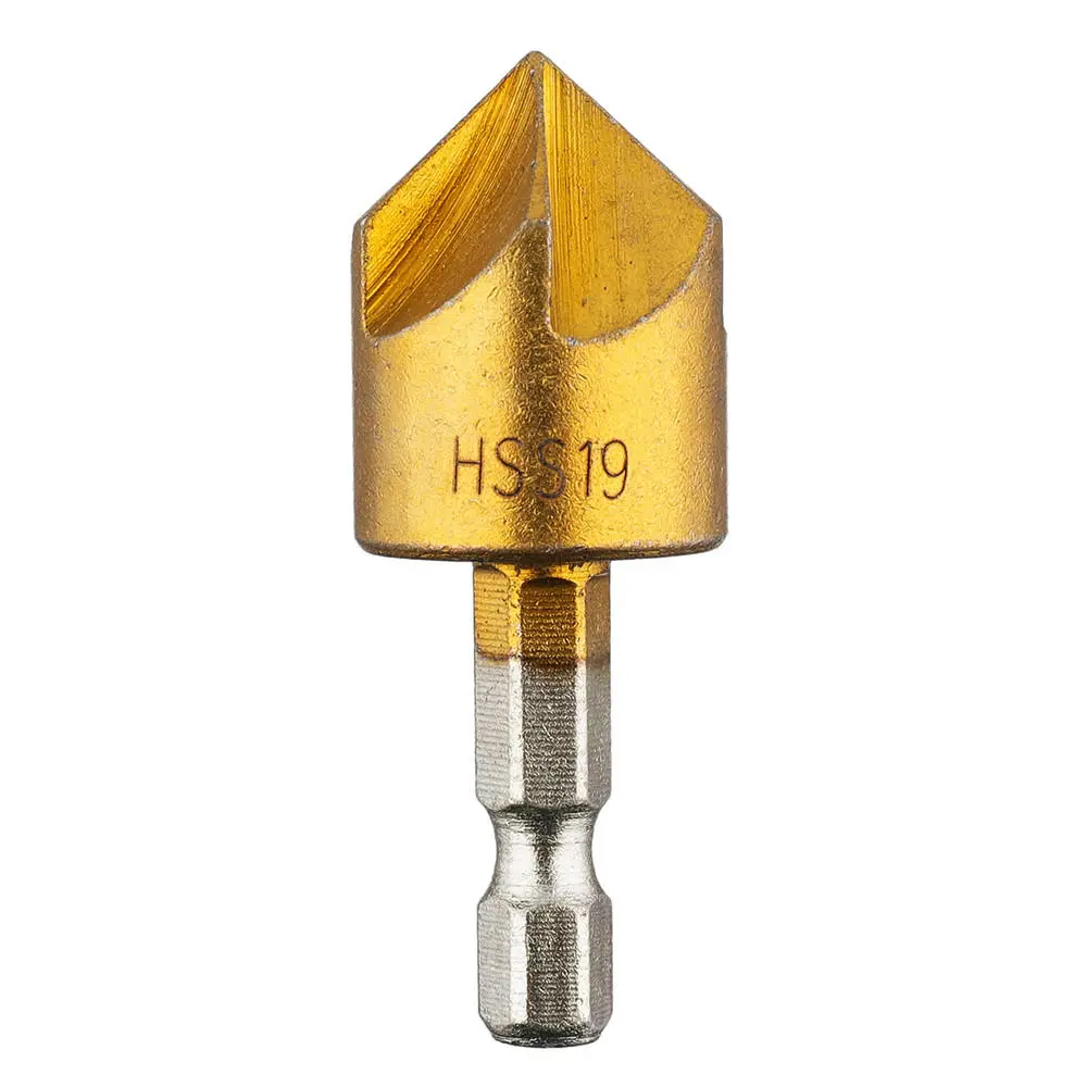 6pcs 6mm-19mm 5 Flute Countersink Drill Bit Set | 90 Degree Chamfer Cutter | 1/4 Inch Hex Shank - Image 4