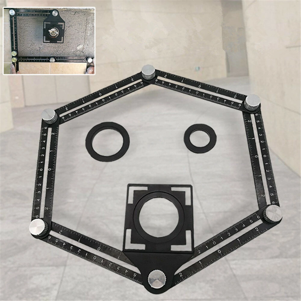 Adjustable Ceramic Tile Hole Locator - 6 Folding Angle Ruler Drill Guide Tool - Image 5