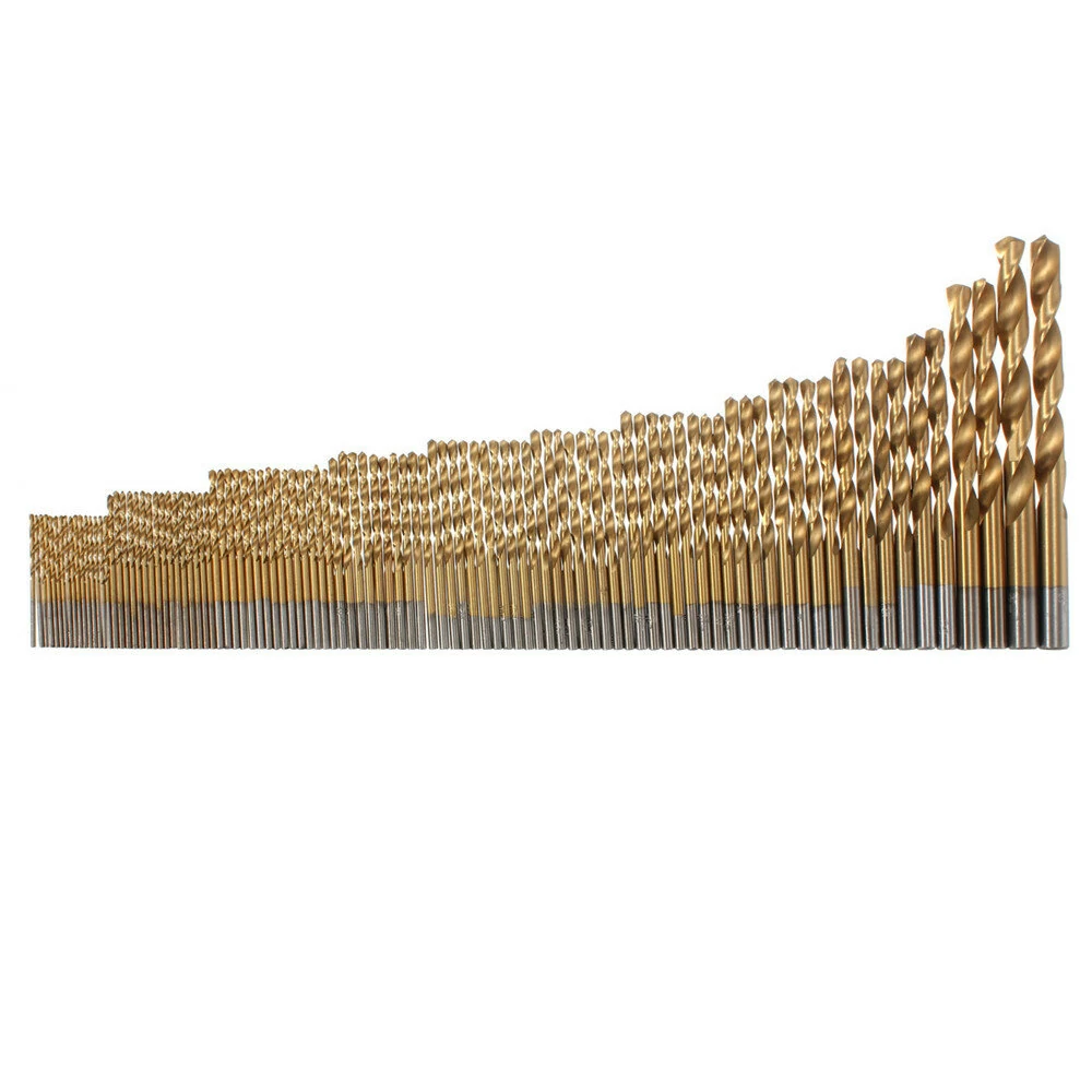 Drillpro 100pc 1.5-10mm Titanium Coated Drill Bit Set High Speed Steel Manual Twist Bits - Image 3