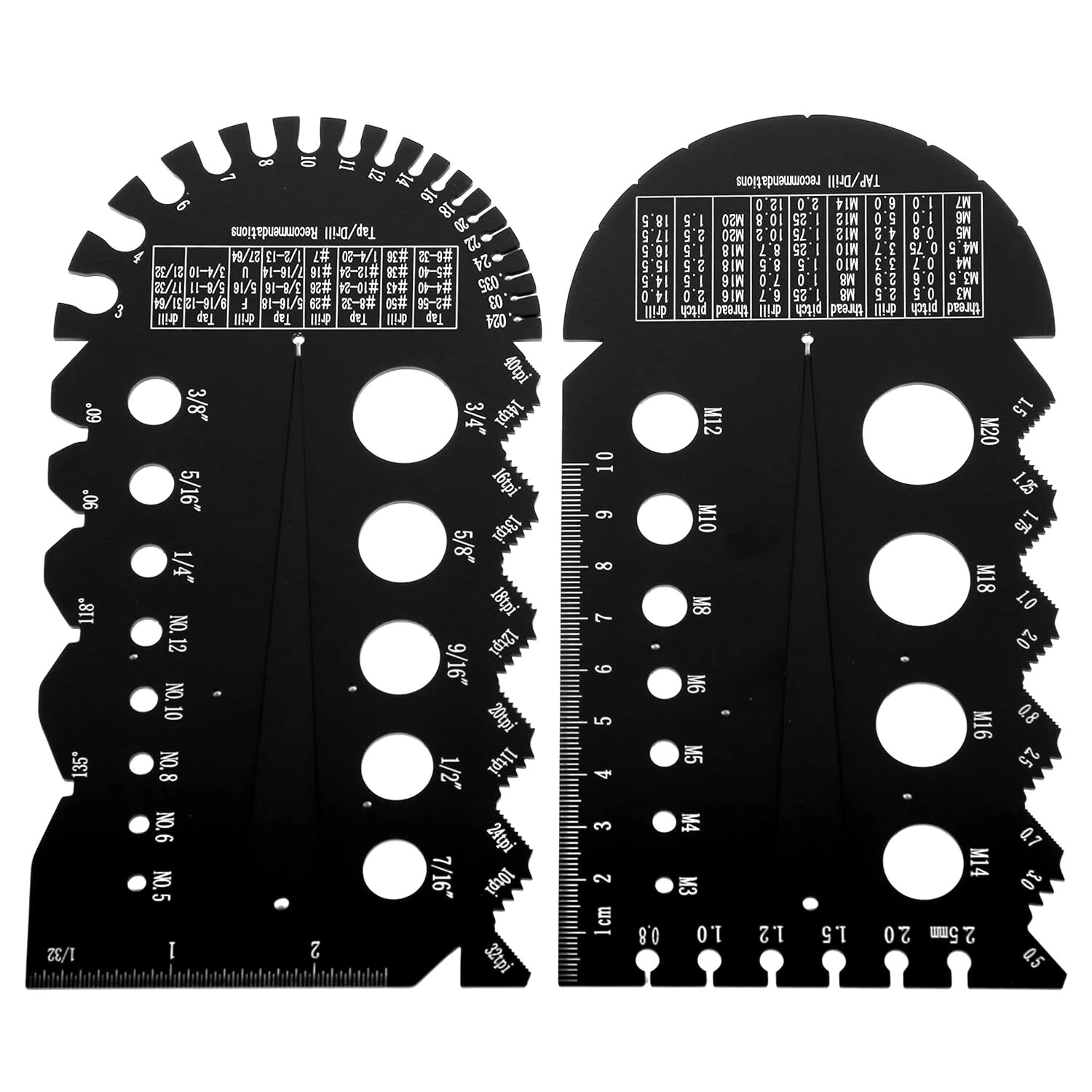 2PCS Aluminum Alloy Nut & Bolt Thread Checker Gauge | Metric & Imperial Sizes - Image 2