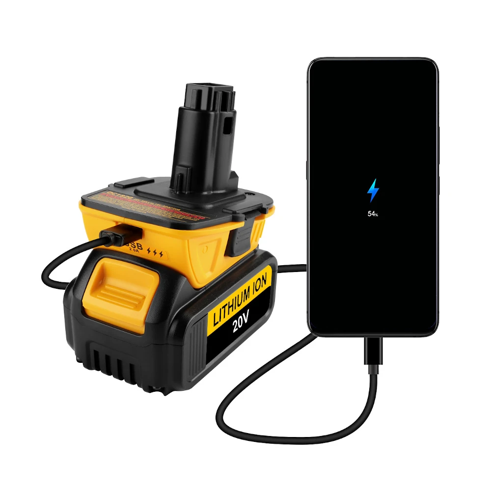 DeWalt 20V to 18V Battery Adapter with USB - For DCB204 DCB205 DCB206 DCB606 - Image 4