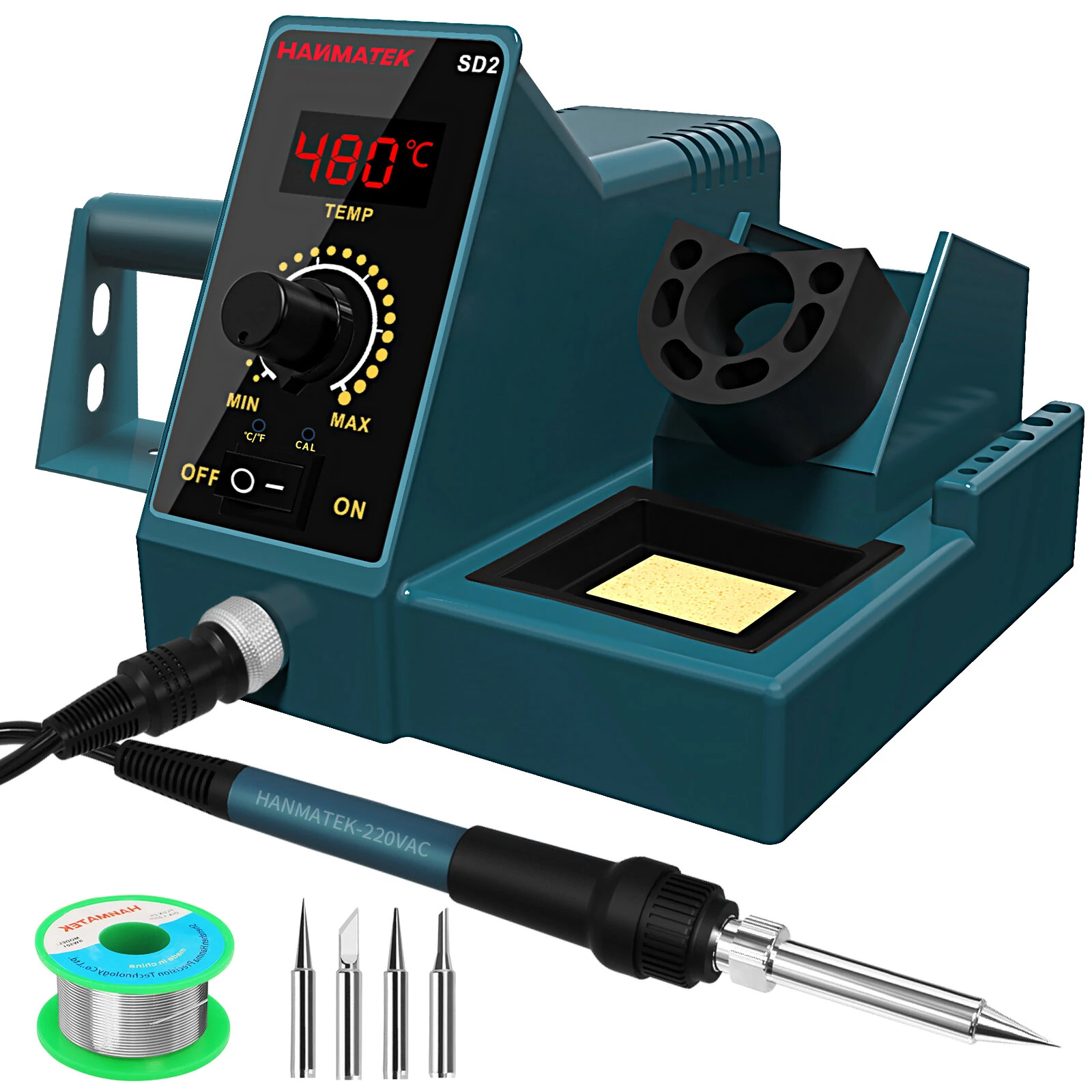 HANMATEK SD2 Digital Soldering Station | 5 Tips & Adjustable Temp 392-896°F - Image 2