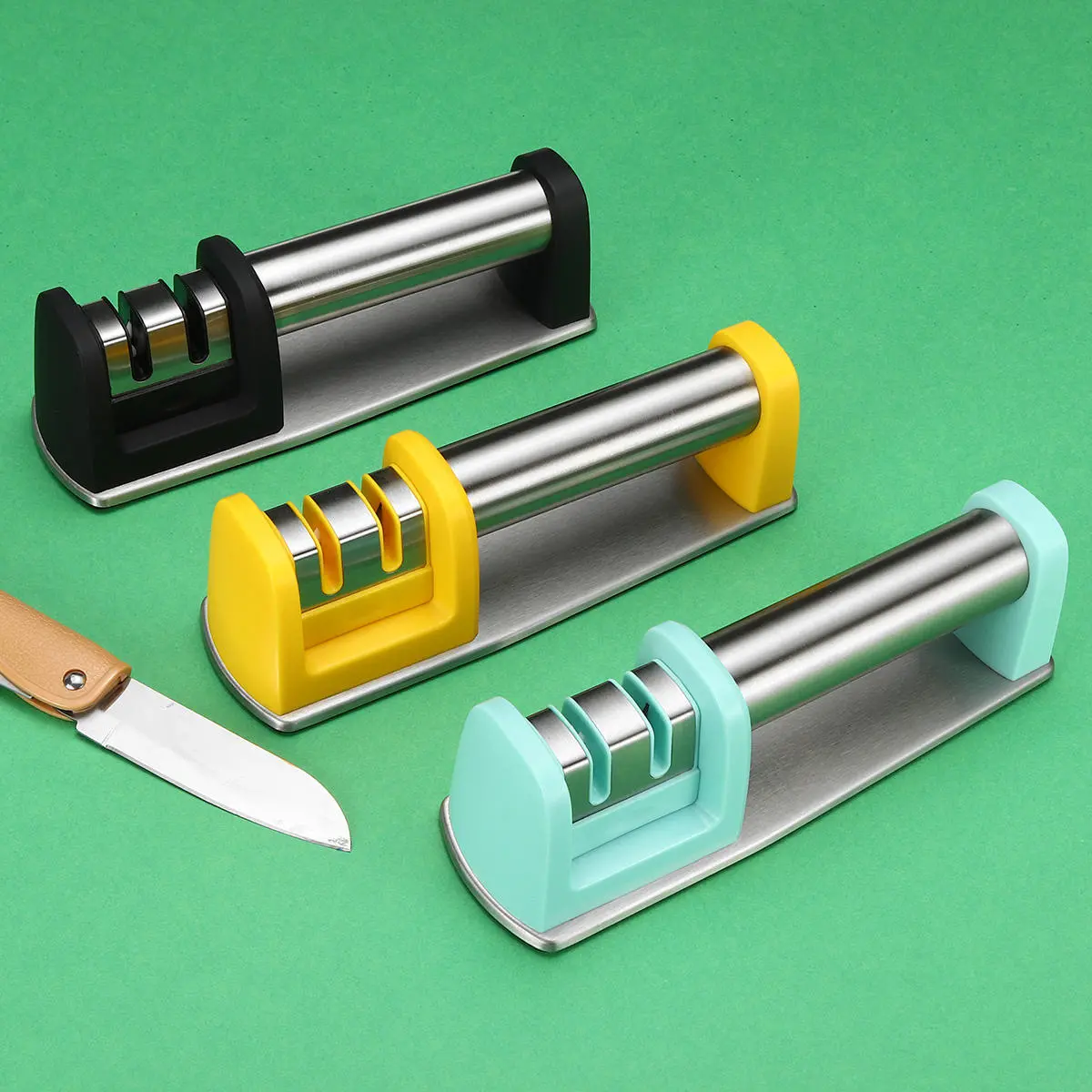 Diamond Knife Sharpener - 2 Stage Sharpening Steel - Kitchen Tool - Image 2