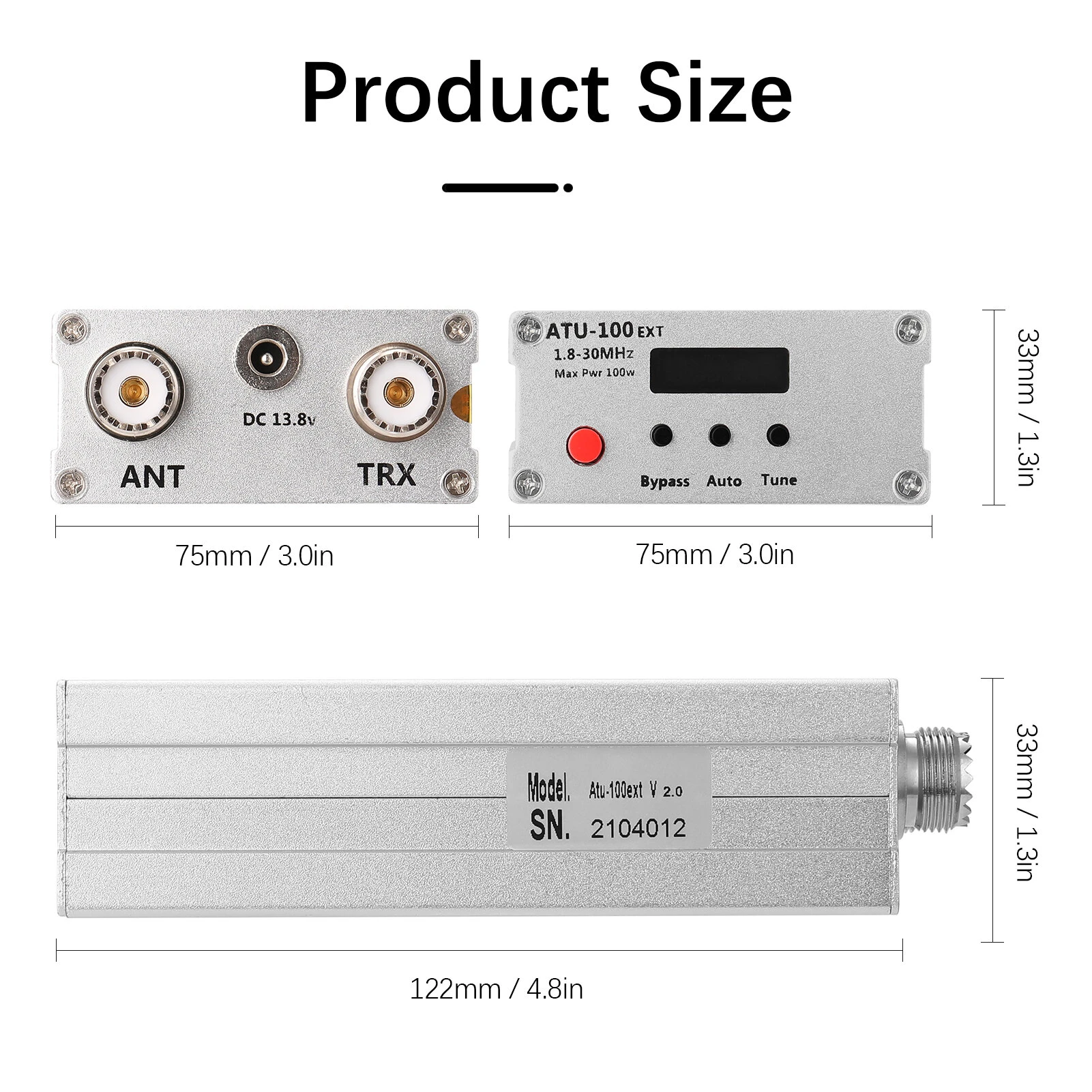 ATU-100EXT Mini Automatic Antenna Tuner | 1.8-30MHz for Amateur Radio - Image 2