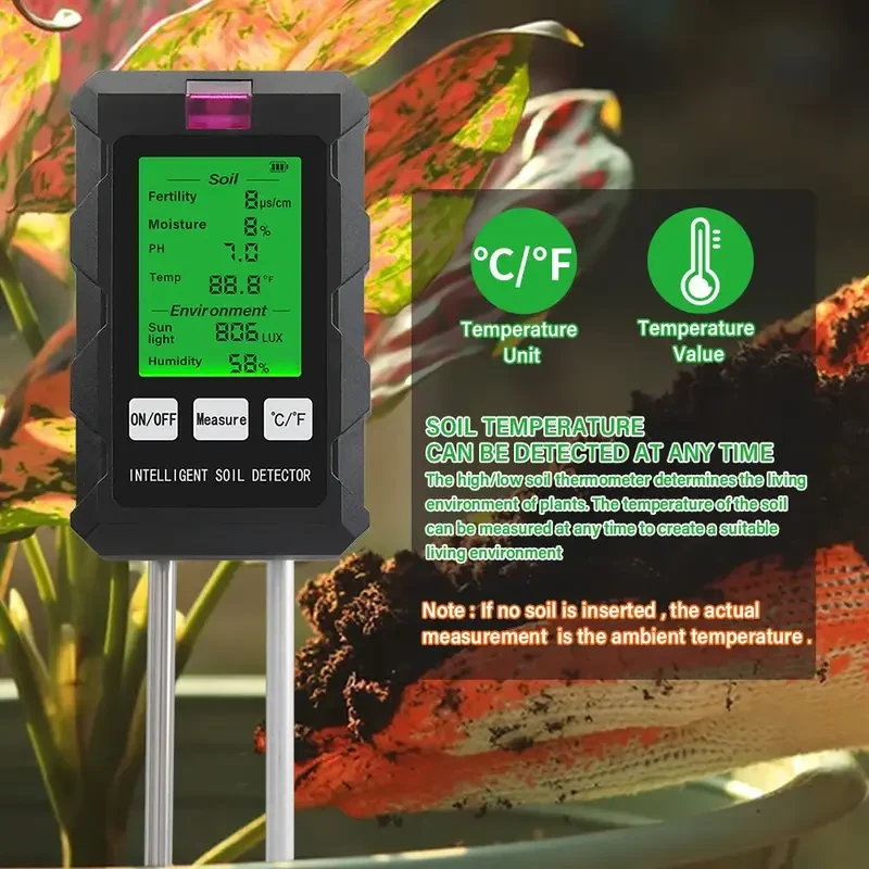 6-in-1 Soil Tester | Digital pH, Moisture, Sunlight & Nutrient Meter for Garden - Image 3