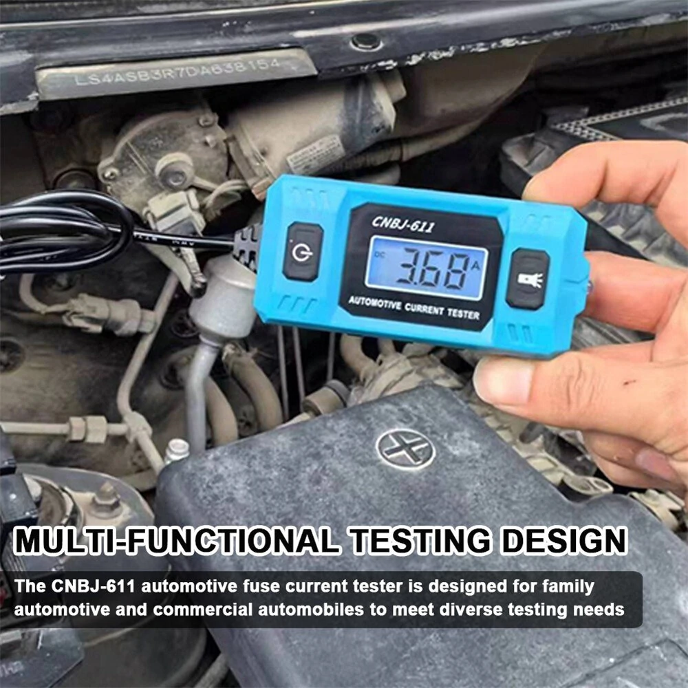 CNBJ-611 Automotive Fuse Tester | Car Leakage Analyzer with Blue LCD - Auto Diagnostic Tool - Image 3