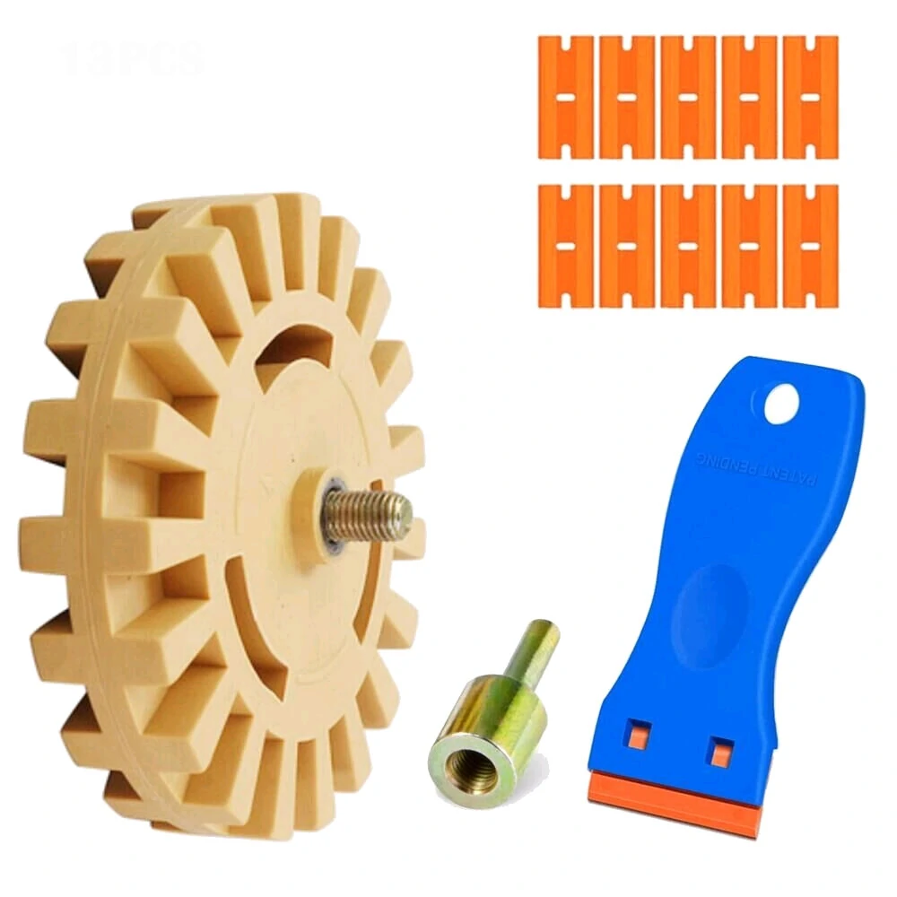 Goo Gone Sticker Remover Wheel - 13pcs Eraser Tool Kit for Glue & Decal Cleaning - Image 2