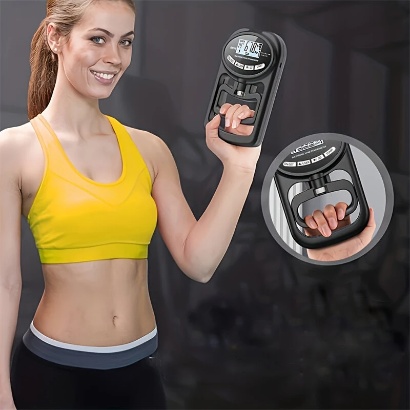 Digital Hand Dynamometer Grip Strength Tester - 265 lb/120 kg Max - USB Rechargeable LED Display - Image 4