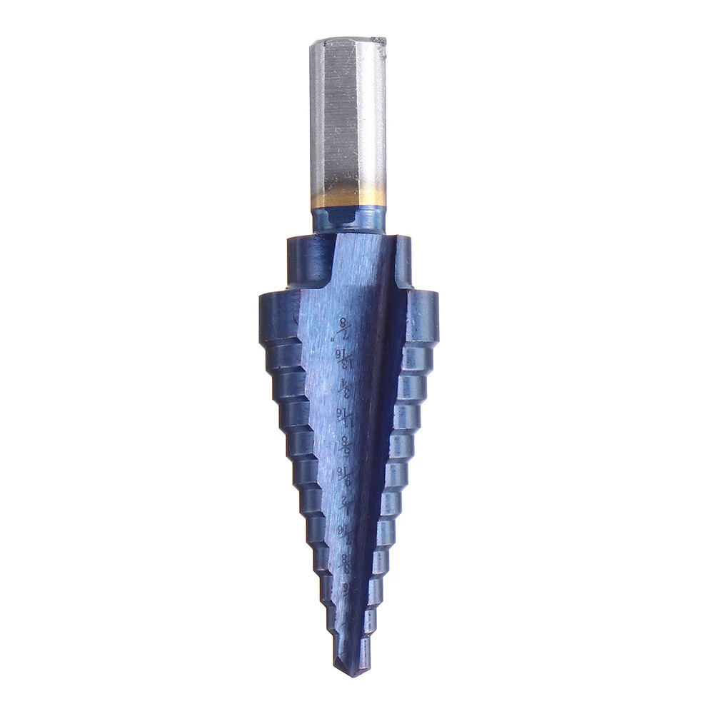 Drillpro 5pcs HSS Step Drill Bit Set - Blue Nano Coating | 1/8 to 1-3/8 Inch | 50 Sizes with Case - Image 4