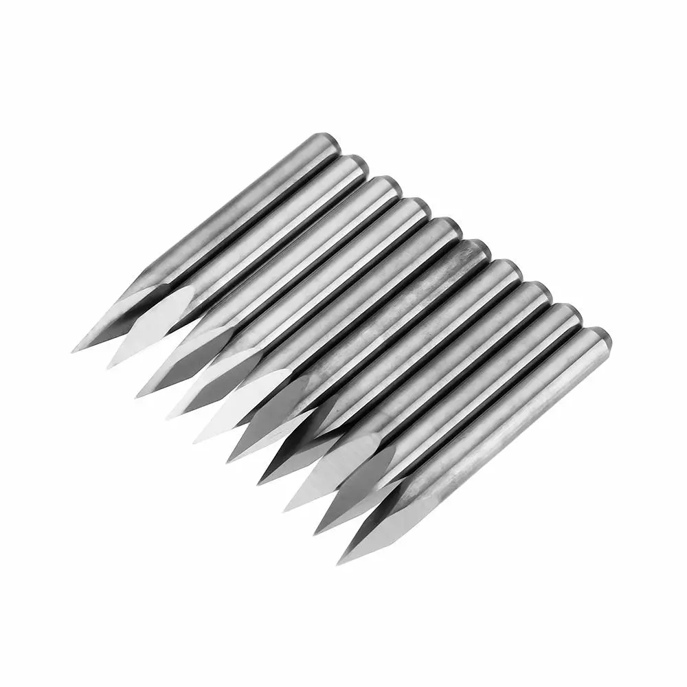 Tungsten Steel Engraving Bit - 10pcs 3.175mm Shank 45 Degree 0.1-0.3mm Tip | CNC PCB Tool - Image 2
