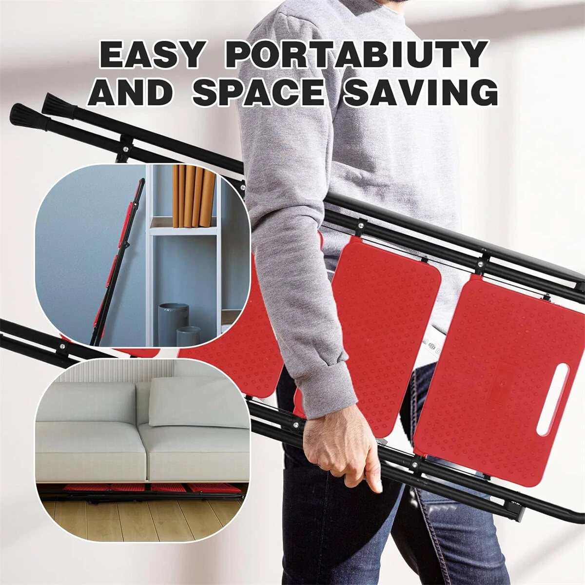 US Direct Portable Folding Ladder - 4 Step Anti-Slip Wide Pedal for Home Office Garden - Image 5