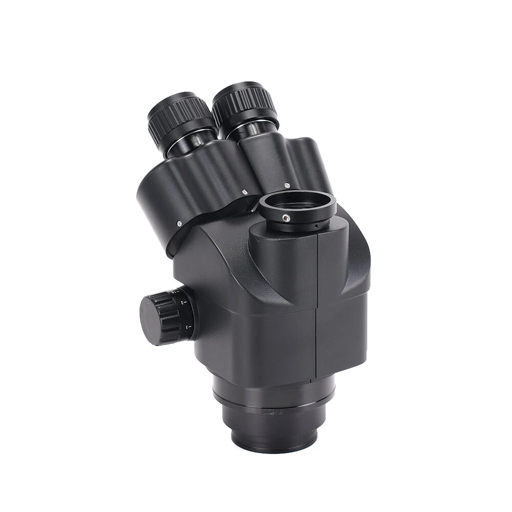 AmScope 7X-45X Trinocular Stereo Microscope Head | 0.5x & 2.0x Auxiliary Lenses - Image 2