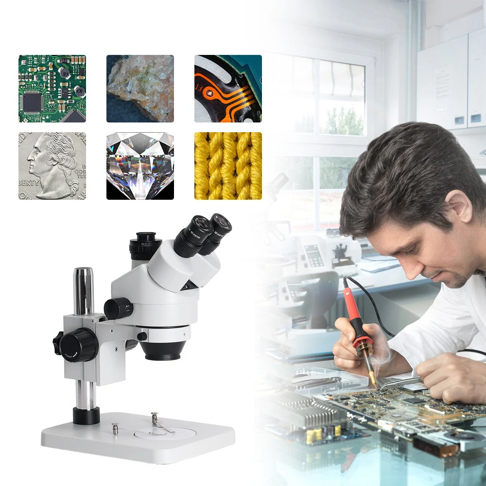 HAYEAR 7045 Simul-Focal Trinocular Stereo Microscope | 3.5-50X Magnification - Image 4