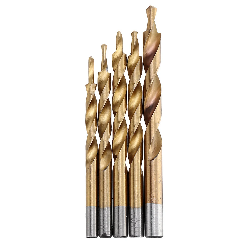Drillpro 5Pcs Titanium Step Drill Bits | For Pocket Hole Jig & Woodworking - Image 2