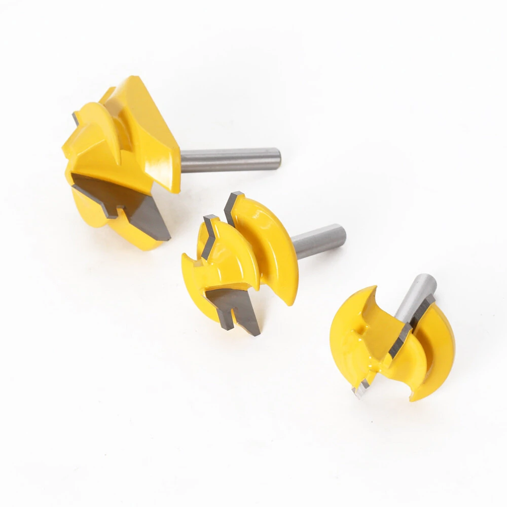 LAVIE 3PCS 45° Lock Miter Router Bit Set | 1/4 & 1/2 Inch Shank | Tungsten Carbide - Image 3