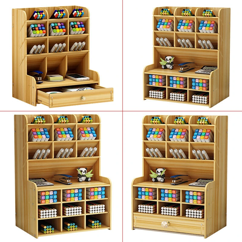 Desktop Organizer | Pen & Pencil Holder with Brush Storage - Office Tool Box - Image 2