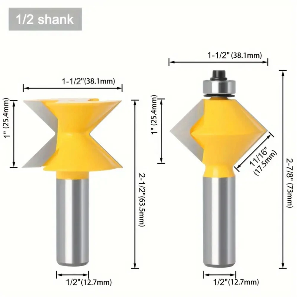 90 Degree Edge Banding Router Bit | 45 Gauge Tungsten Carbide | Woodworking Milling Cutter - Image 2