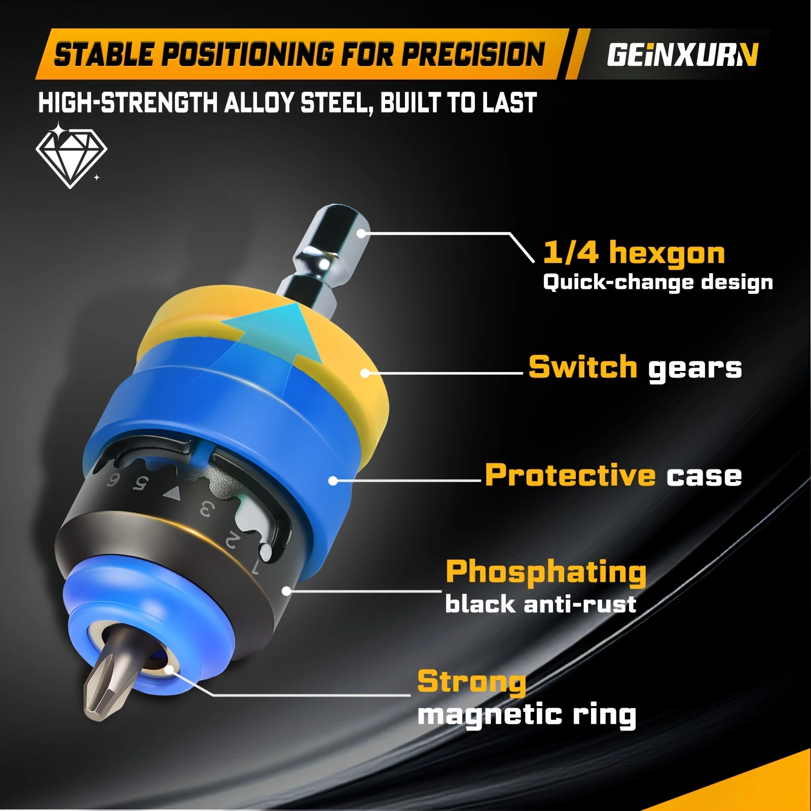 Adjustable Depth Countersink Drill Bit Set - 5 Tungsten Carbide Bits | Hex Shank - Image 2