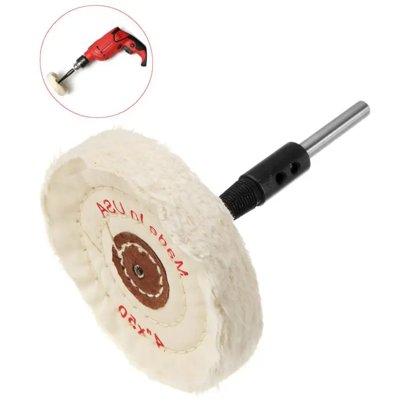 Felt Wool Polishing Wheel Set - 4 Inch Drill Adapter | Electric to Polisher - Image 2