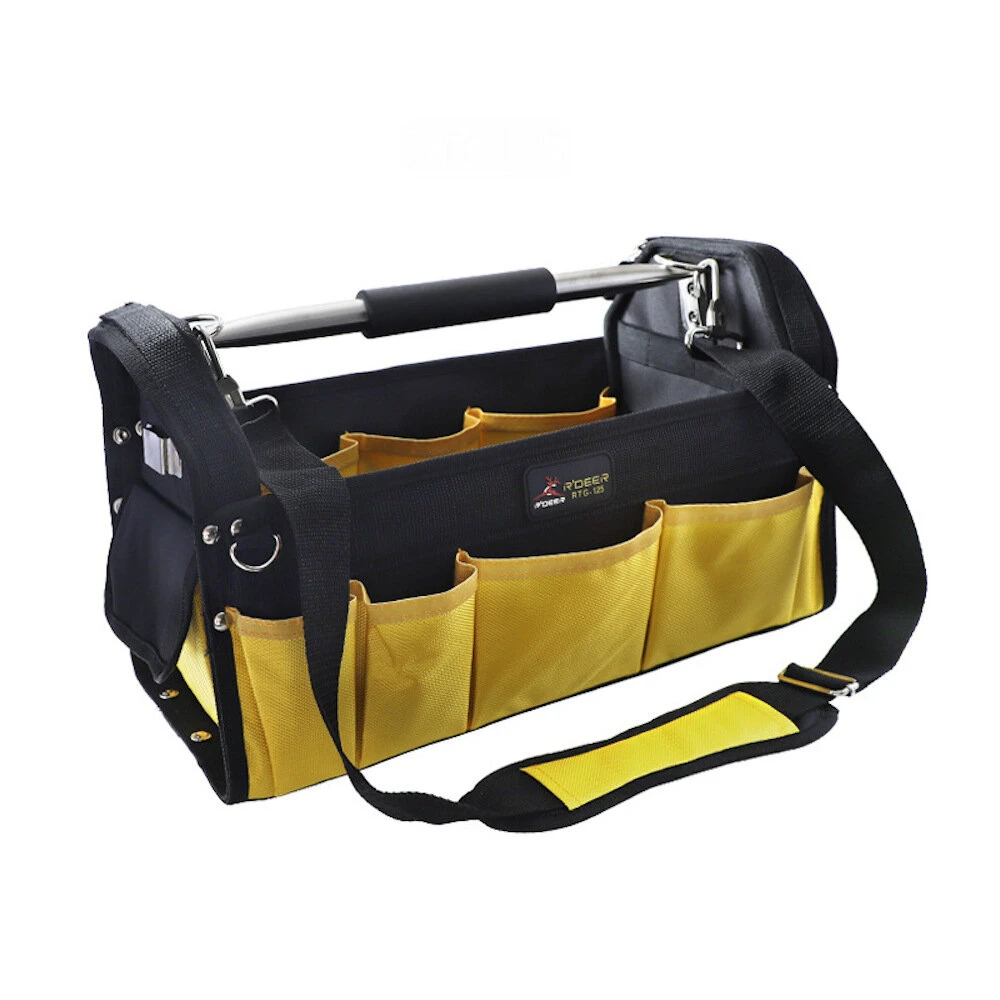Thickened Canvas Tool Bag | Large-Capacity Portable Electrician Repair Kit with Metal Handle - Image 5