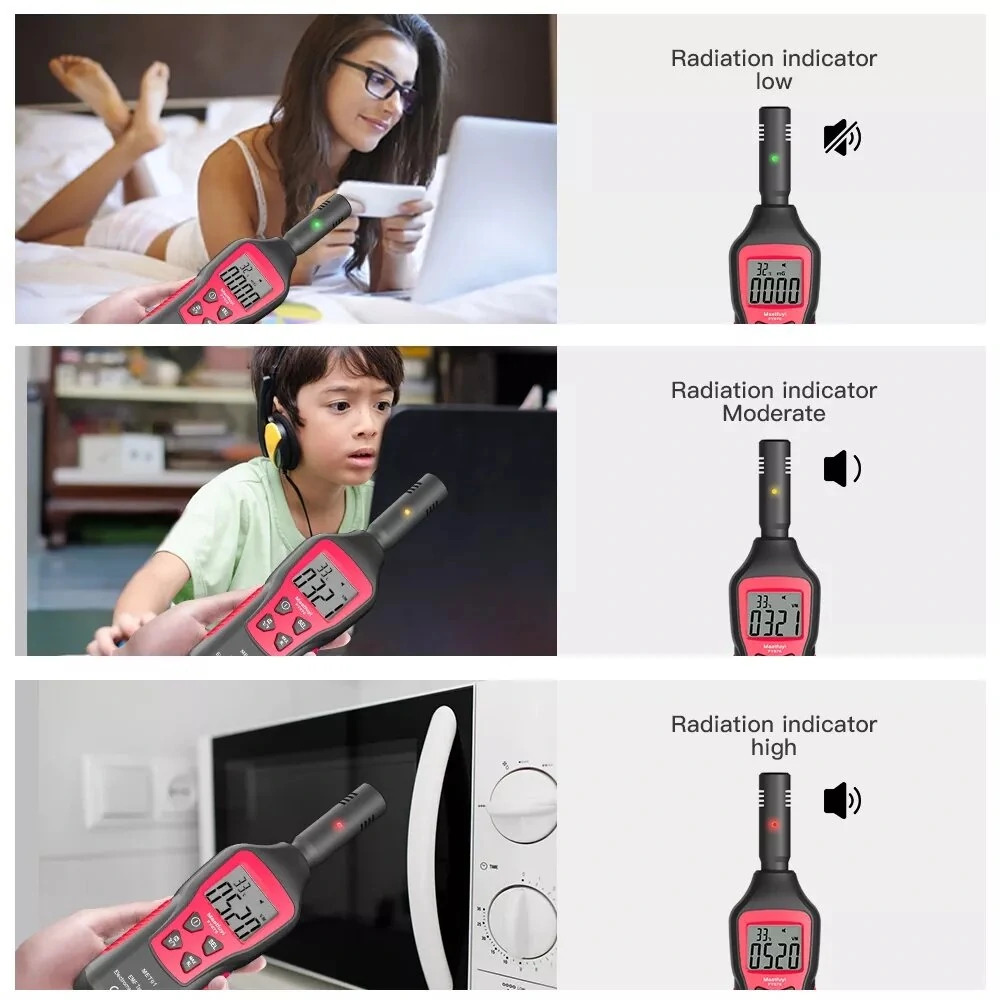 FUYI FY876-Red EMF Meter | Handheld Electromagnetic Radiation Tester & Geiger Counter - Image 5