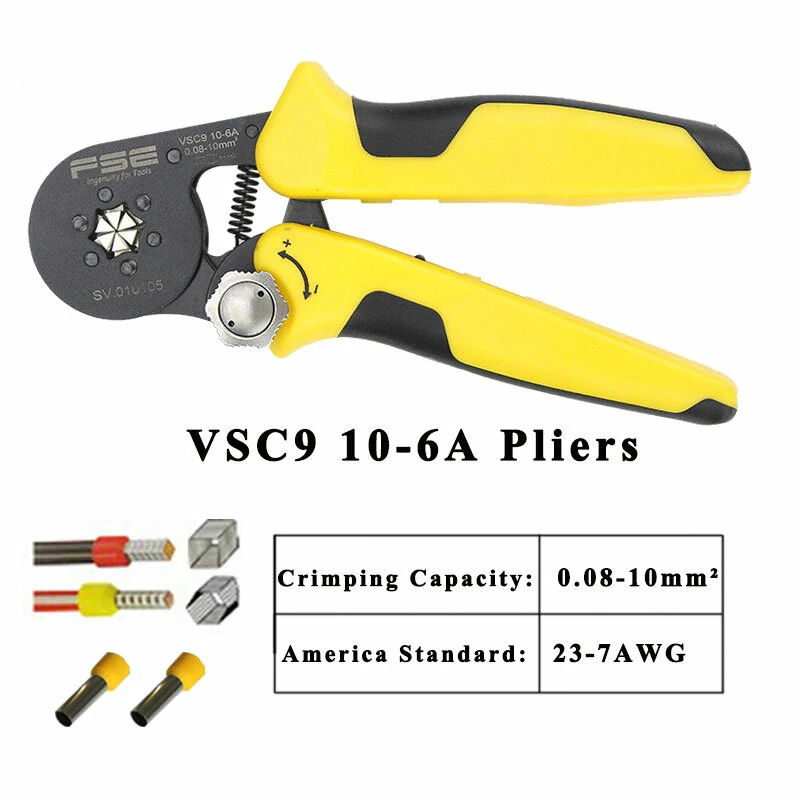 VSC9 Crimping Pliers | 10-6A 0.08-10mm² 23-7AWG | Manual Adjustable Tool for Terminals - Image 5