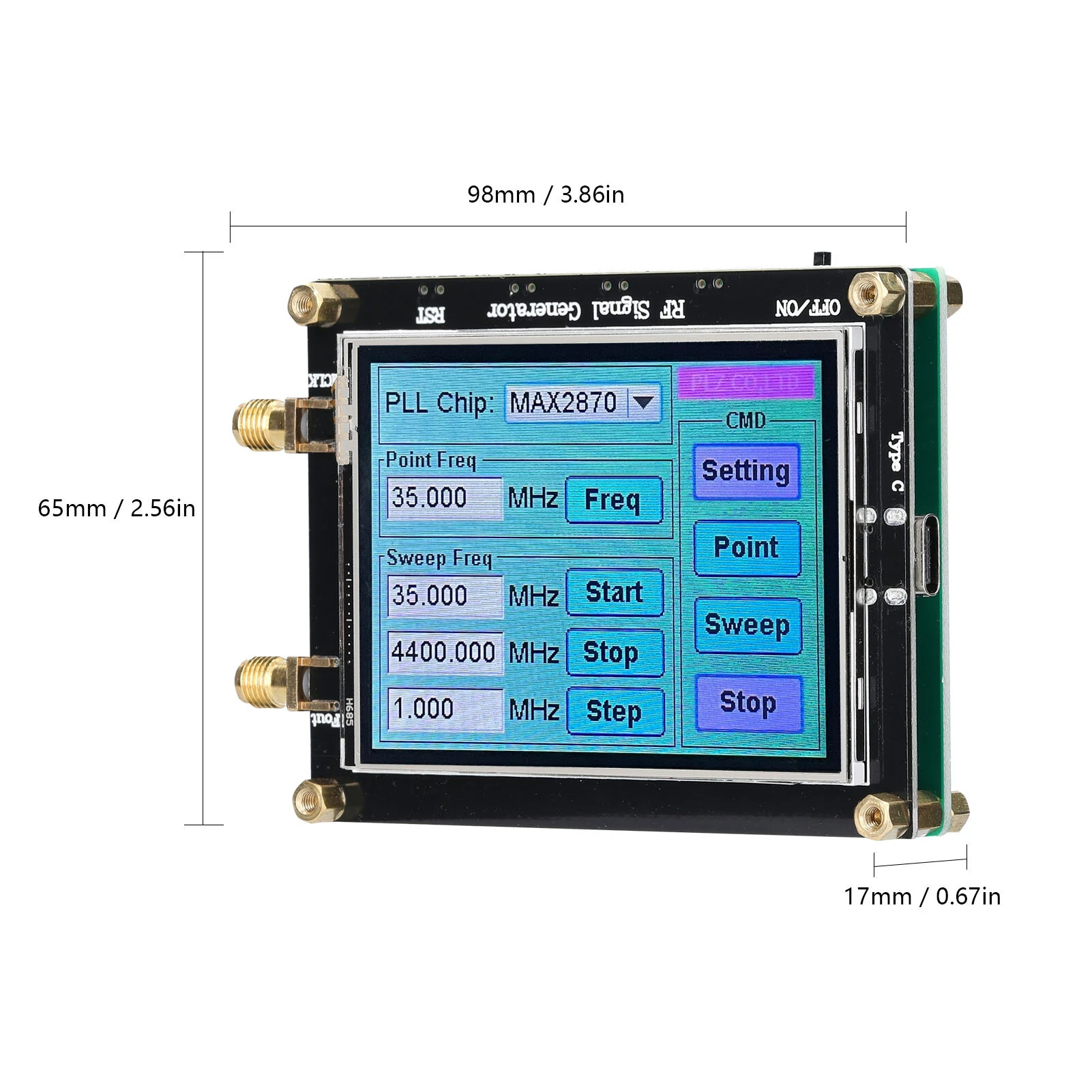 MAX2870 Signal Generator | 23.5MHz-6000MHz PLL | Touch Screen LCD Display & PC Control - Image 5