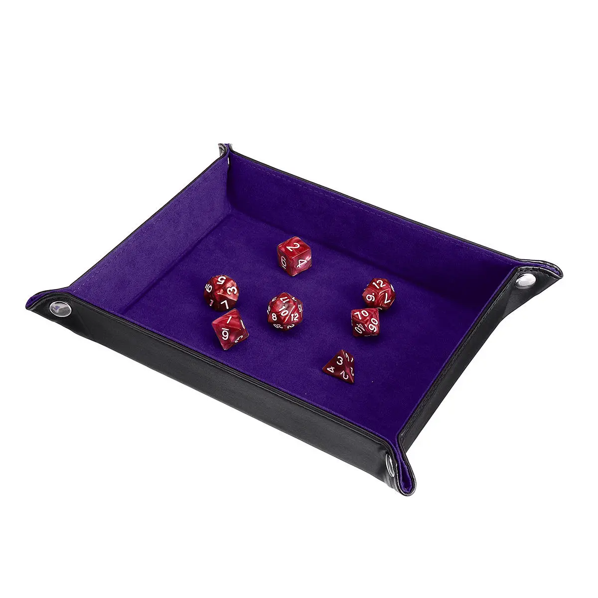 7Pcs Polyhedral Dice Holder - PU Leather Folding Tray for RPG Dice | EDC Gadgets - Image 5