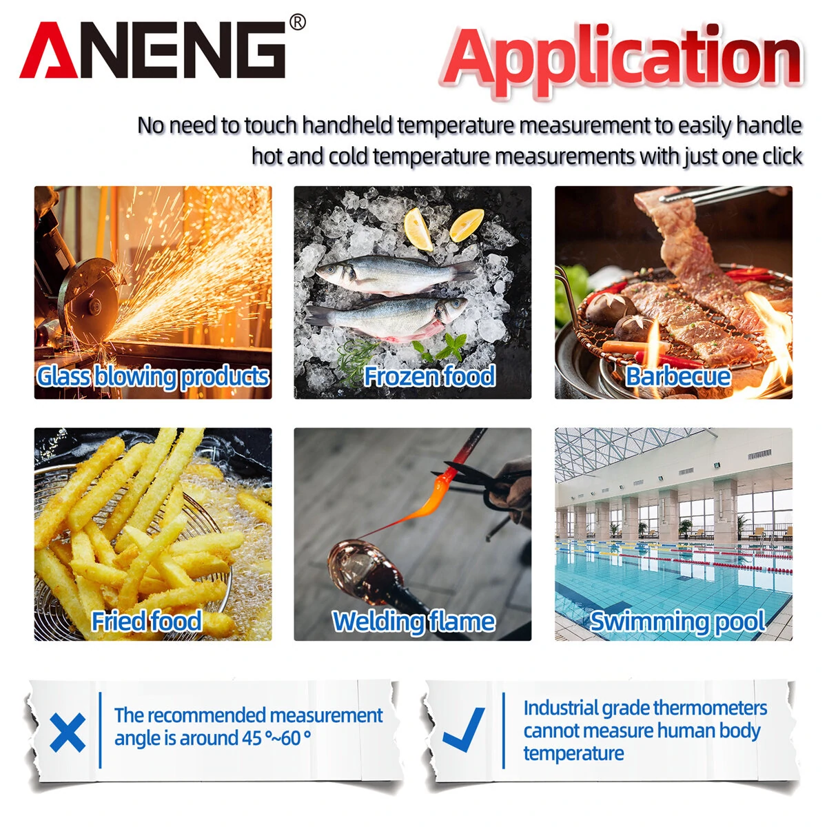 ANENG TH103 Laser Infrared Thermometer | -20°C to 380°C | Industrial Thermal Gun - Image 4