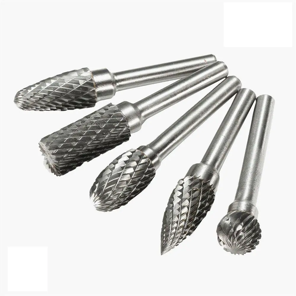 Drillpro RB13 5pcs Tungsten Carbide Rotary File Burr Set | 12mm Head 6mm Shank - Image 2