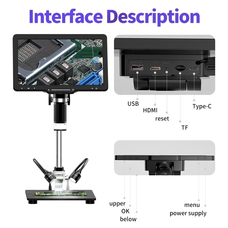 LP101 10.1 Inch Digital Microscope | Wireless Remote Control & Adjustable Angle - Image 5