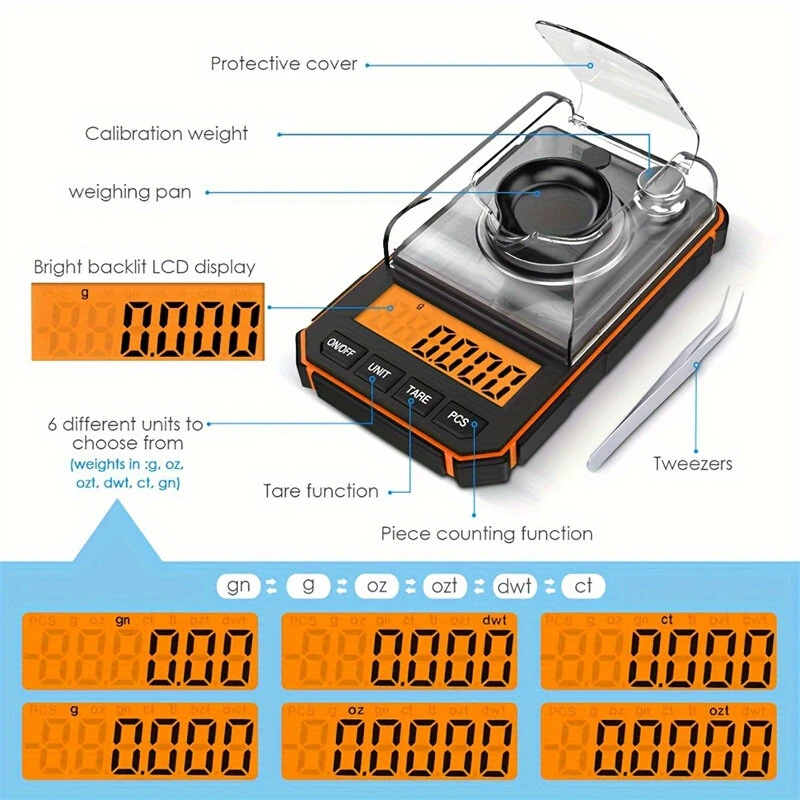 Professional Mini Digital Scale - 0.001g High Precision | 50g Range LCD Display - Image 4