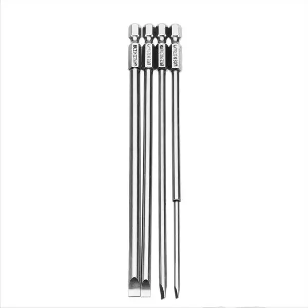Broppe 4Pcs 150mm Magnetic Screwdriver Bits - Flat Head Slotted 3.0-6.0mm - Image 3