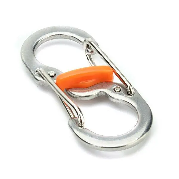 5pcs S-Shape Steel Carabiner Keychain Clip - Anti-Theft Hook EDC Tool - Image 2