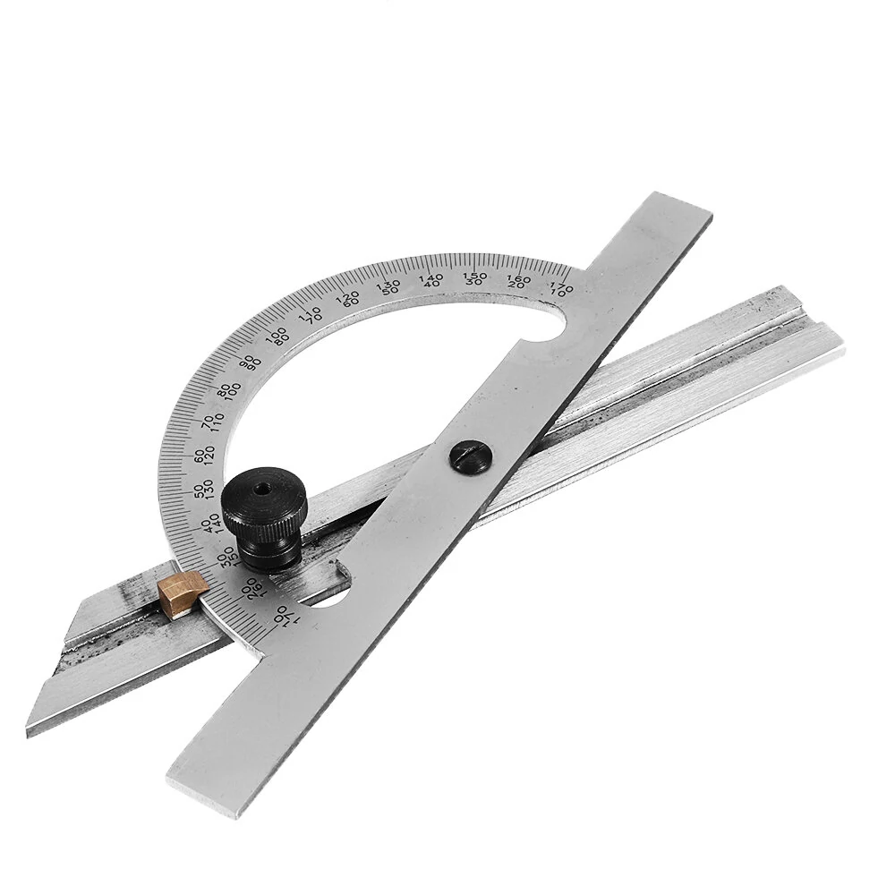 Stainless Steel Protractor Ruler | 10-170 Degree Angle Tool | 153/300mm Woodworking Measuring - Image 2