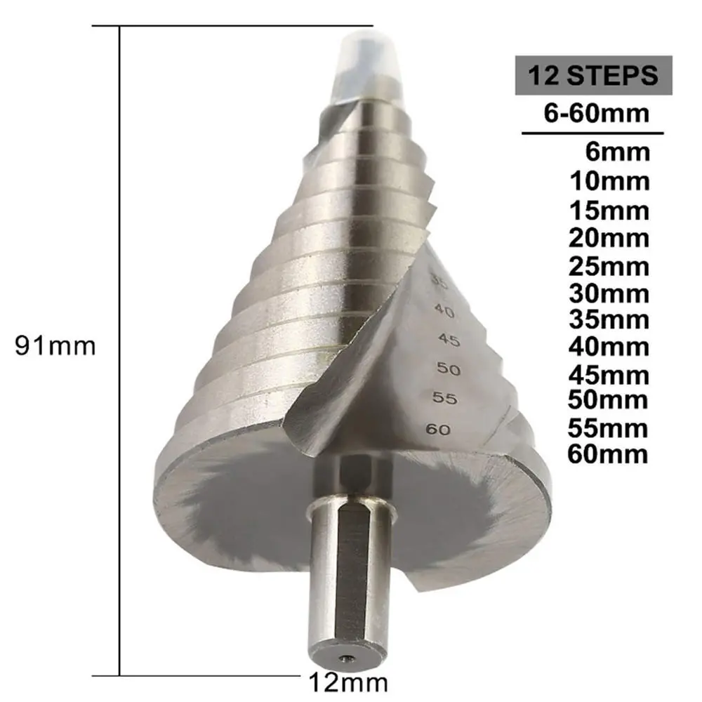 Drillpro HSS Step Drill Bit 6-60mm | 12 Steps for Metal, Wood & PVC Sheet - Image 2