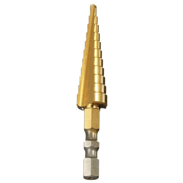 HSS Titanium Coated Step Drill Bit | 3-13mm Range | 1/4 Inch Hex Shank - Image 3