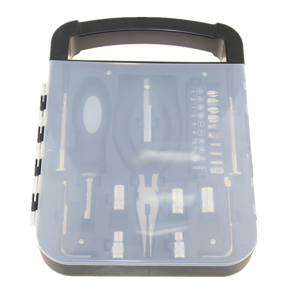22PCS Portable Tool Set - Carbon Steel Screwdrivers in Transparent Carrying Box for Home DIY & Outdoor Repairs - Image 2