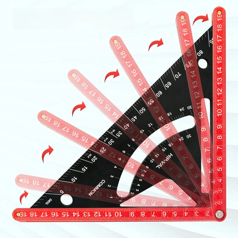 Aluminum Alloy Triangle Ruler - Metric Inch Dual Scale | Thickened Base Precision Angle Measurement Tool - Image 3